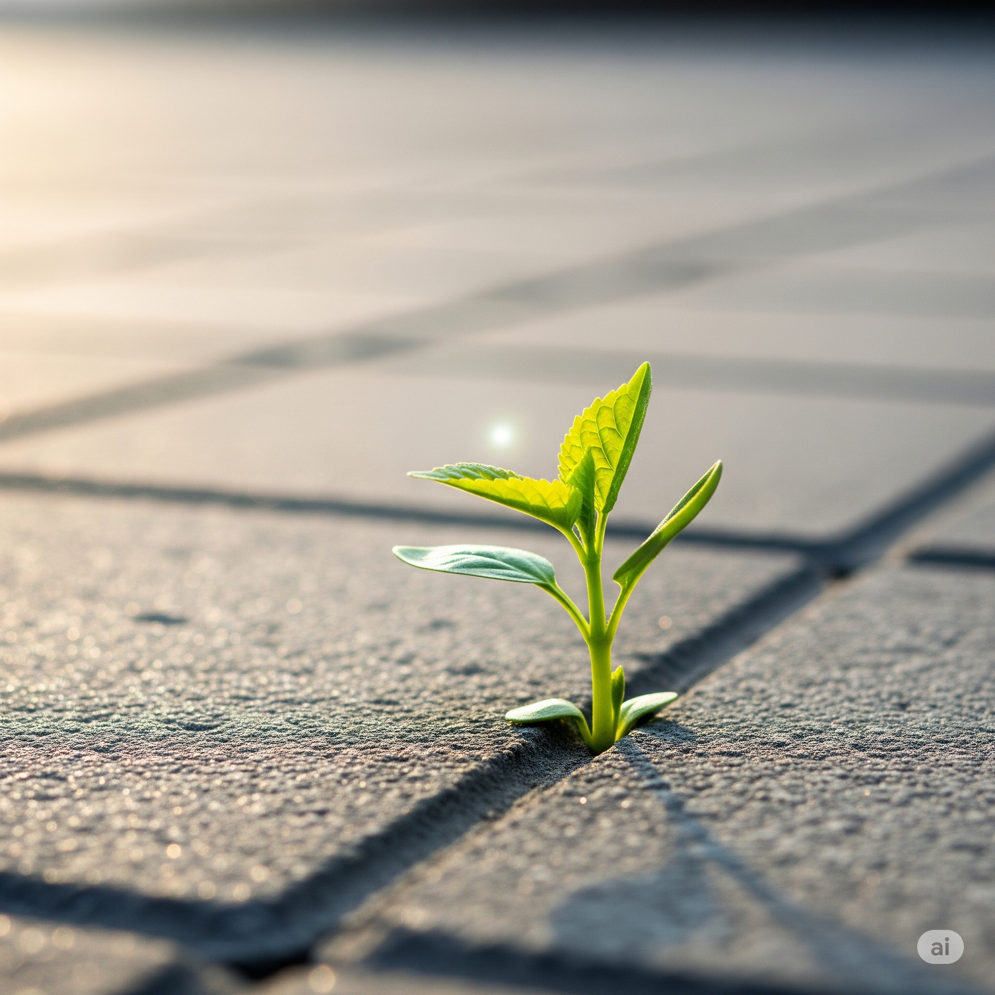 Seedling symbolizing growth for an early-stage creative business